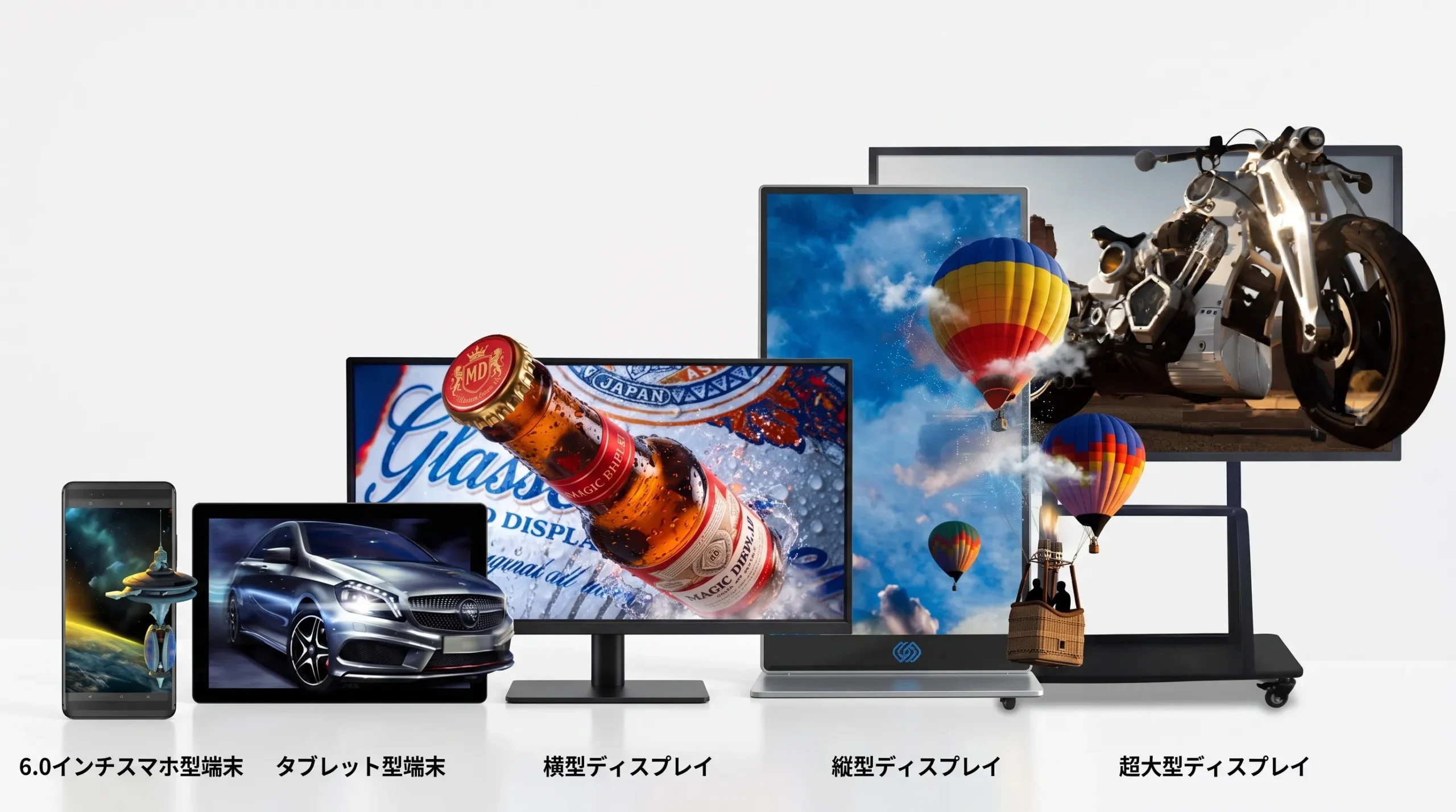 小型から大型まで対応する製品ラインナップ
